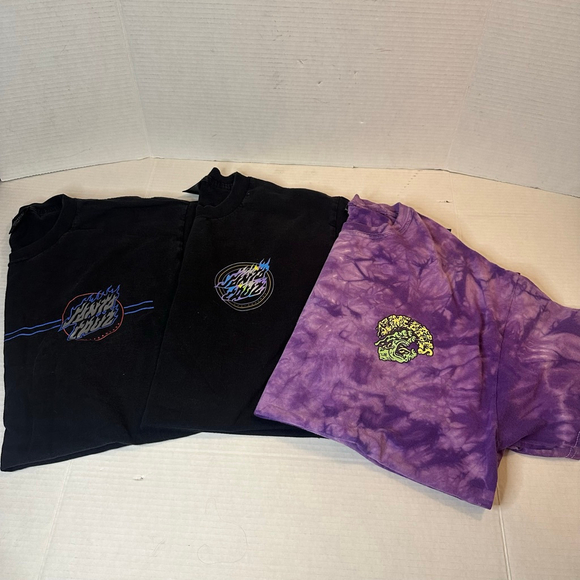Lot of 3 Men’s XL Santa Cruz Skate Tee Shirts Black & Purple - Picture 1 of 10